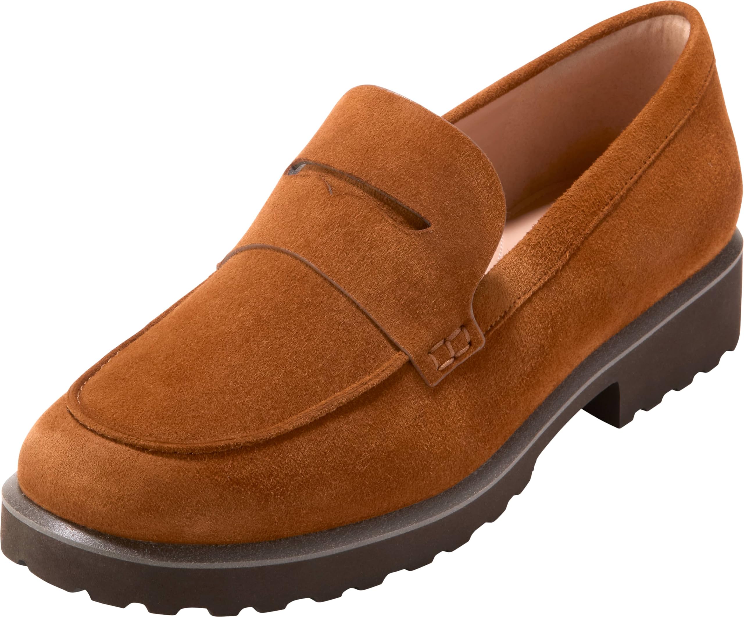 Cole Haan Women’s Gwendolyn Penny Loafers, Tobacco Suede, 5.5-B US
