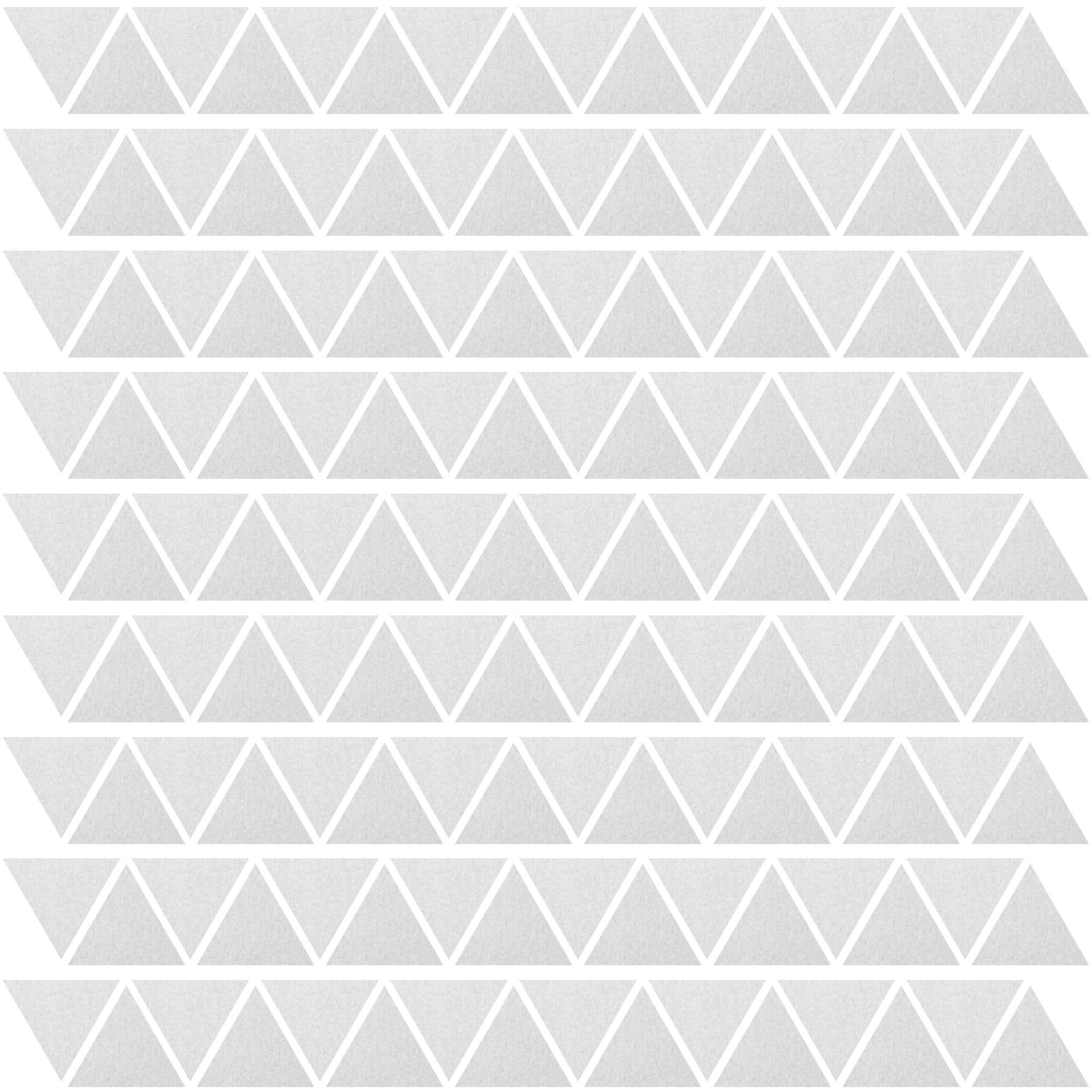 PREMYO Set of 144 Triangle Wall Stickers Kids - Nursery Decor Easy to Apply - Decals for Bedrooms for Girls Boys Silver