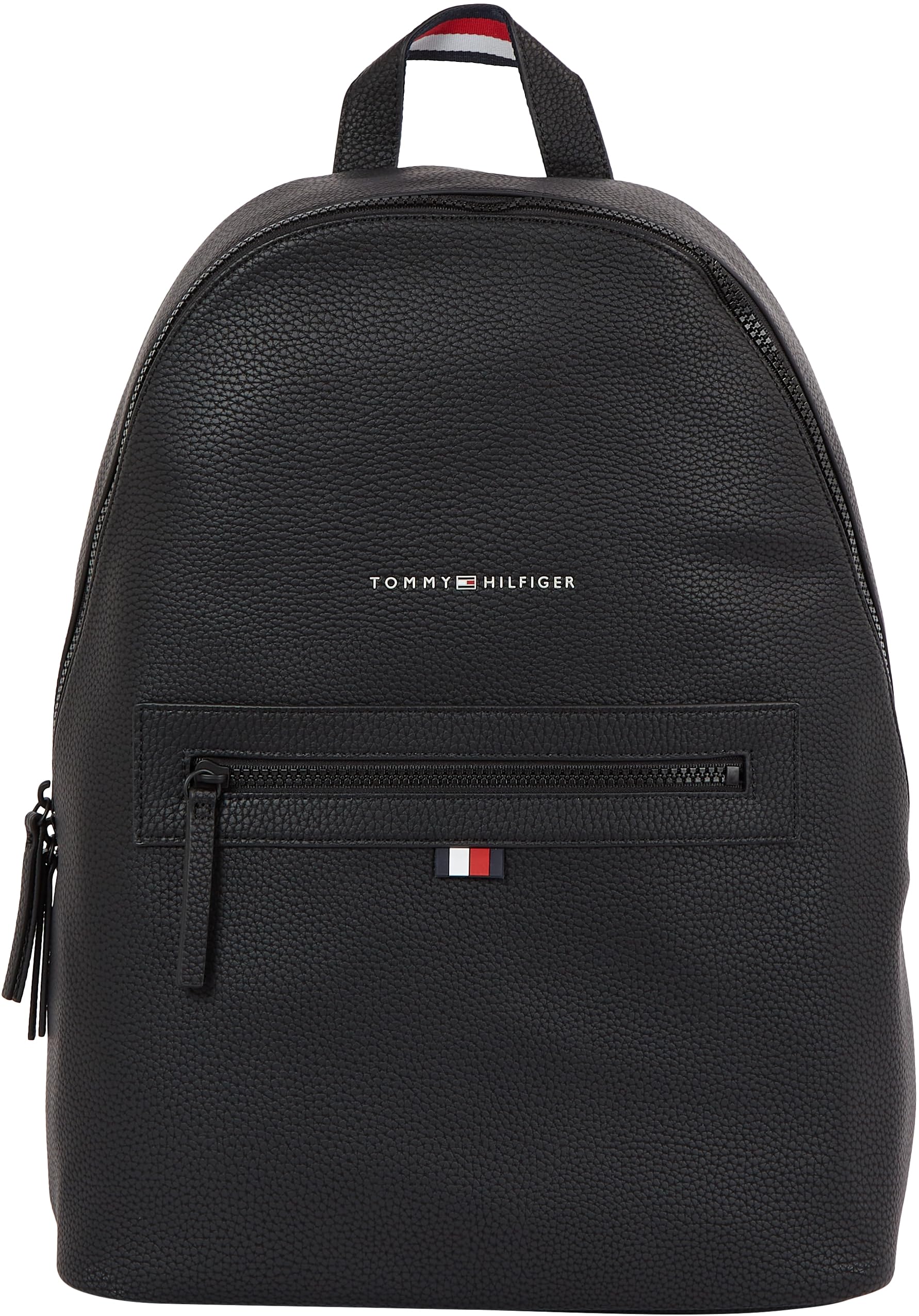 Tommy Hilfiger Herren Rucksack Essential PU Backpack Handgepäck, Schwarz (Black), Einheitsgröße