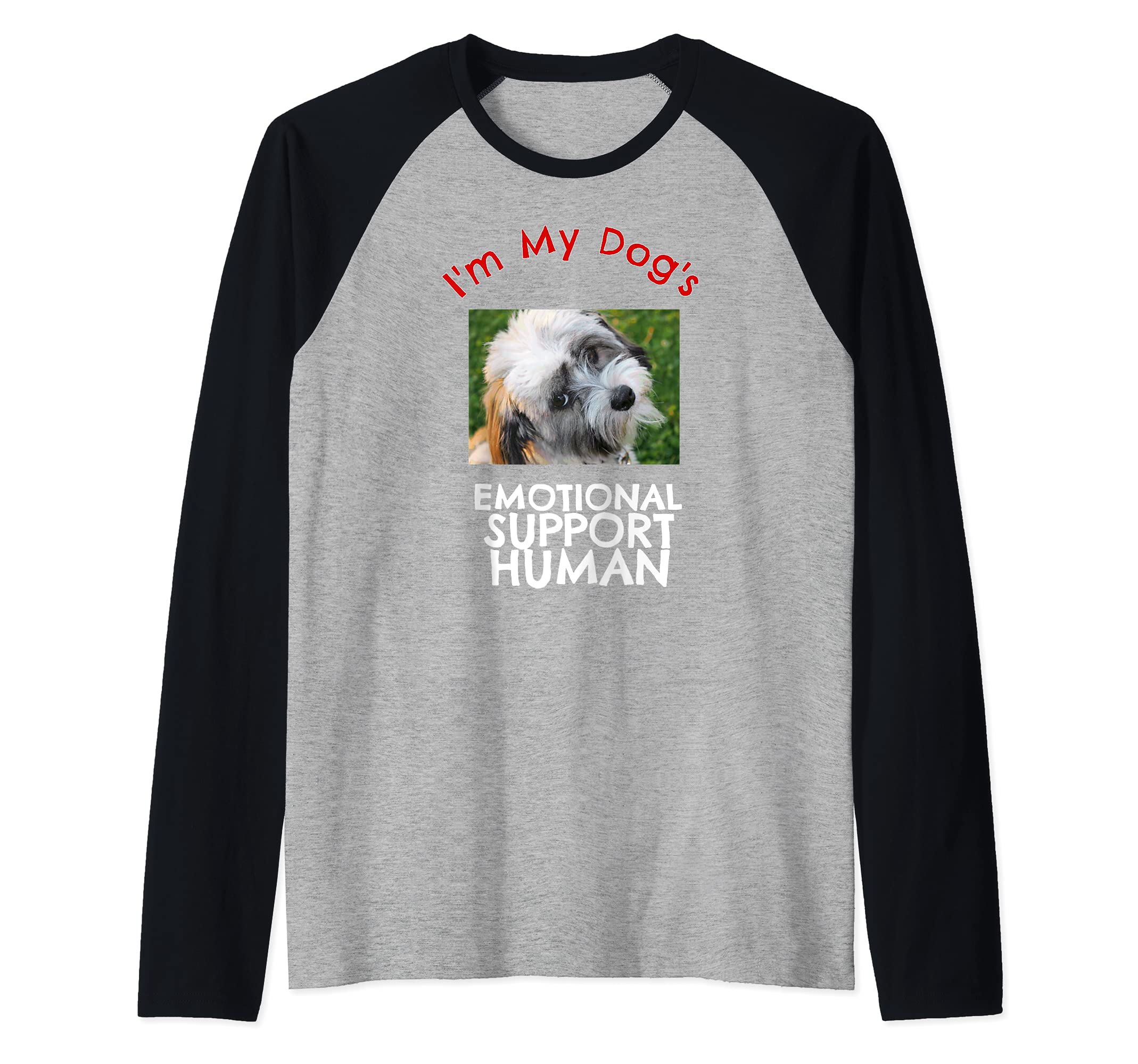 Havanese Dog Emotional Support Human Funny Raglan Baseball Tee