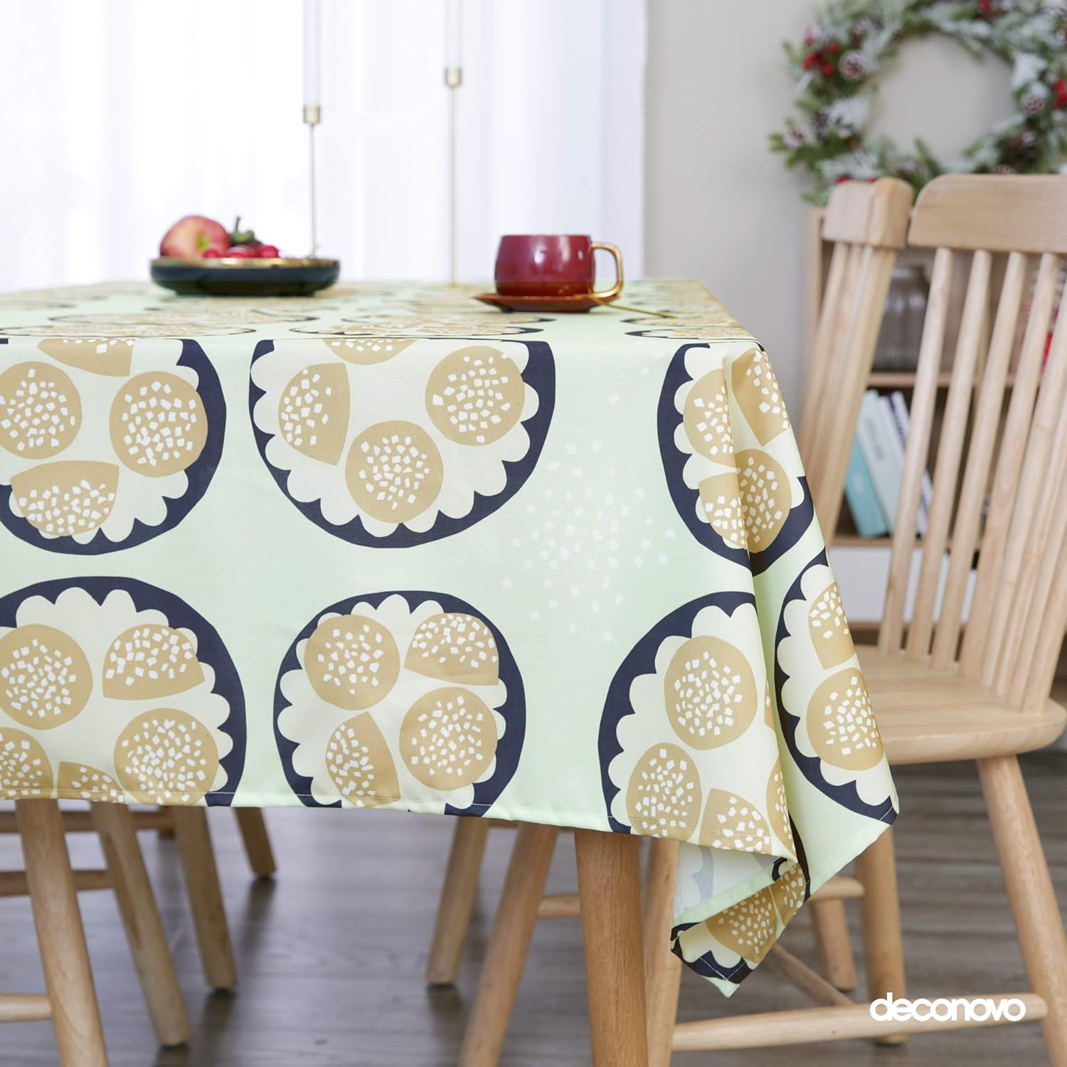Buy Deconovo Designer Series Coffee Break Print Oxford Dining Table Cover Decorative Water Resistant Rectangle Light Green Tablecloth For Picnic 54x108 Inch Online At Low Prices In India Amazon In