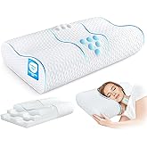 zibroges Sandwich Cervical Neck Pillow Queen Size, Memory Foam Pillow for Sleeping, Adjustable Contour Ergonomic Orthopedic C