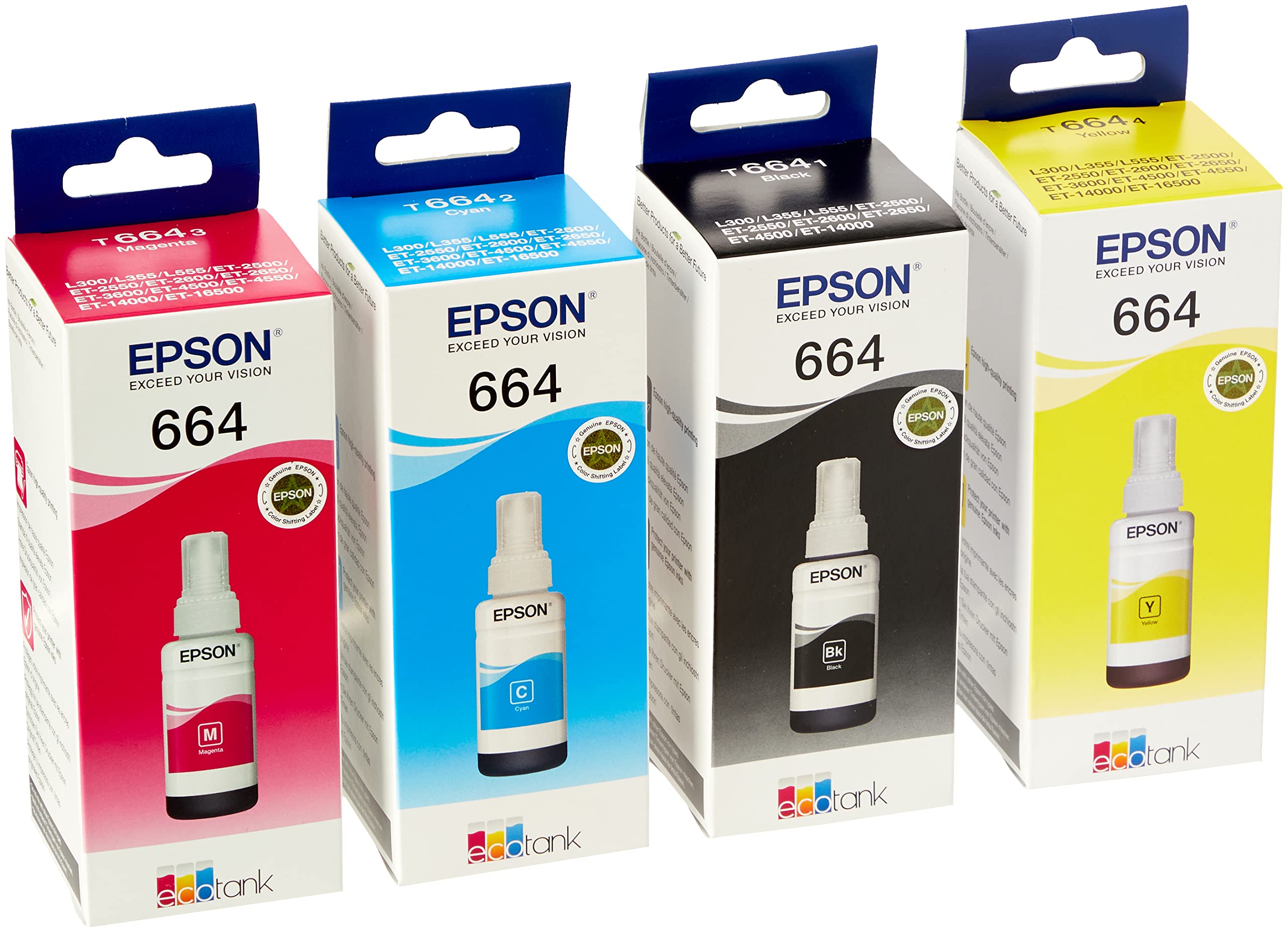 Epson EPT664BK/C/M/Y (2) Ink Cartridge (Pack of 4)