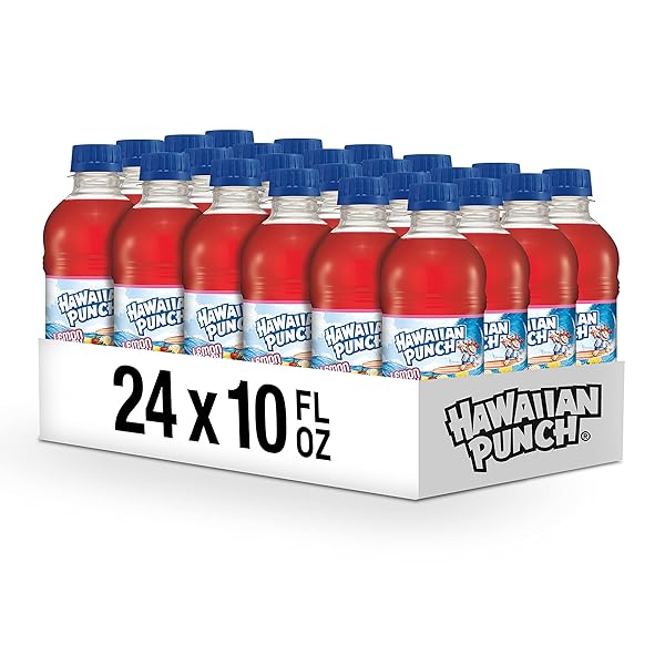 HAWAIIAN PUNCH LEMON BERRY SQUEEZE FRUIT JUICE DRINK, 10 FL OZ BOTTLES, 24 COUNT (4 PACKS OF 6), READY-TO-DRINK, ON-THE-GO, CAFFEINE-FREE, CARBONATION-FREE, GLUTEN-FREE, EXCELLENT SOURCE OF VITAMIN C