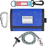 Rough Enough Kids Wallet for Boys Teens Preppy with Neck Lanyard Keychain Cordura Blue