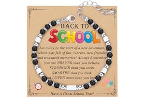 AryaHozel Back to School Gifts for Students, Tiny Natural Stone First Day of School Back to School Bracelet Gifts for Girls Daughter Granddaughter Niece Sister Friend