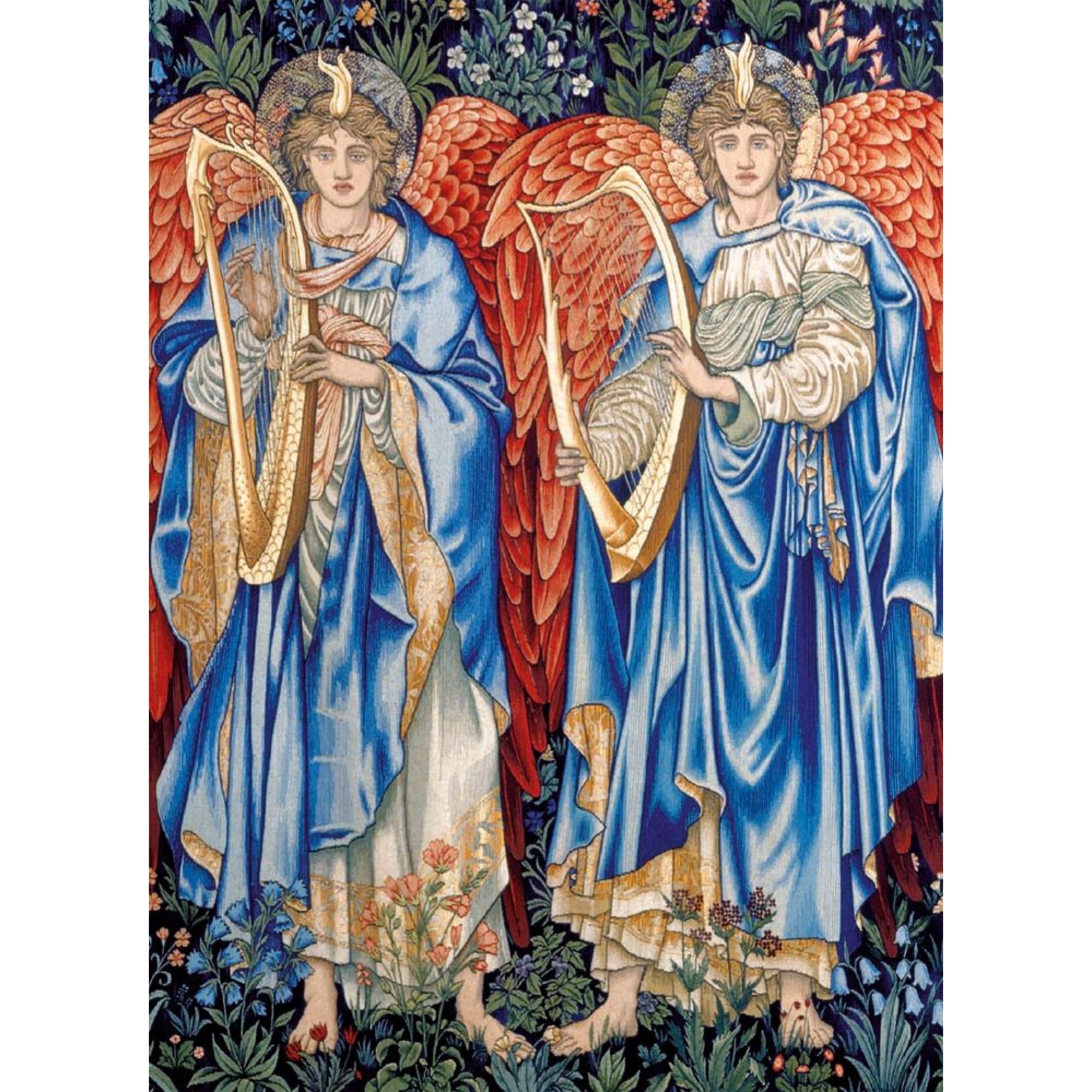 Museums & Galleries Christmas Card Pack of 8 - V&A Angels and Harps - Christmas Card Multipack - 'Angeli Laudantes Tapestry'
