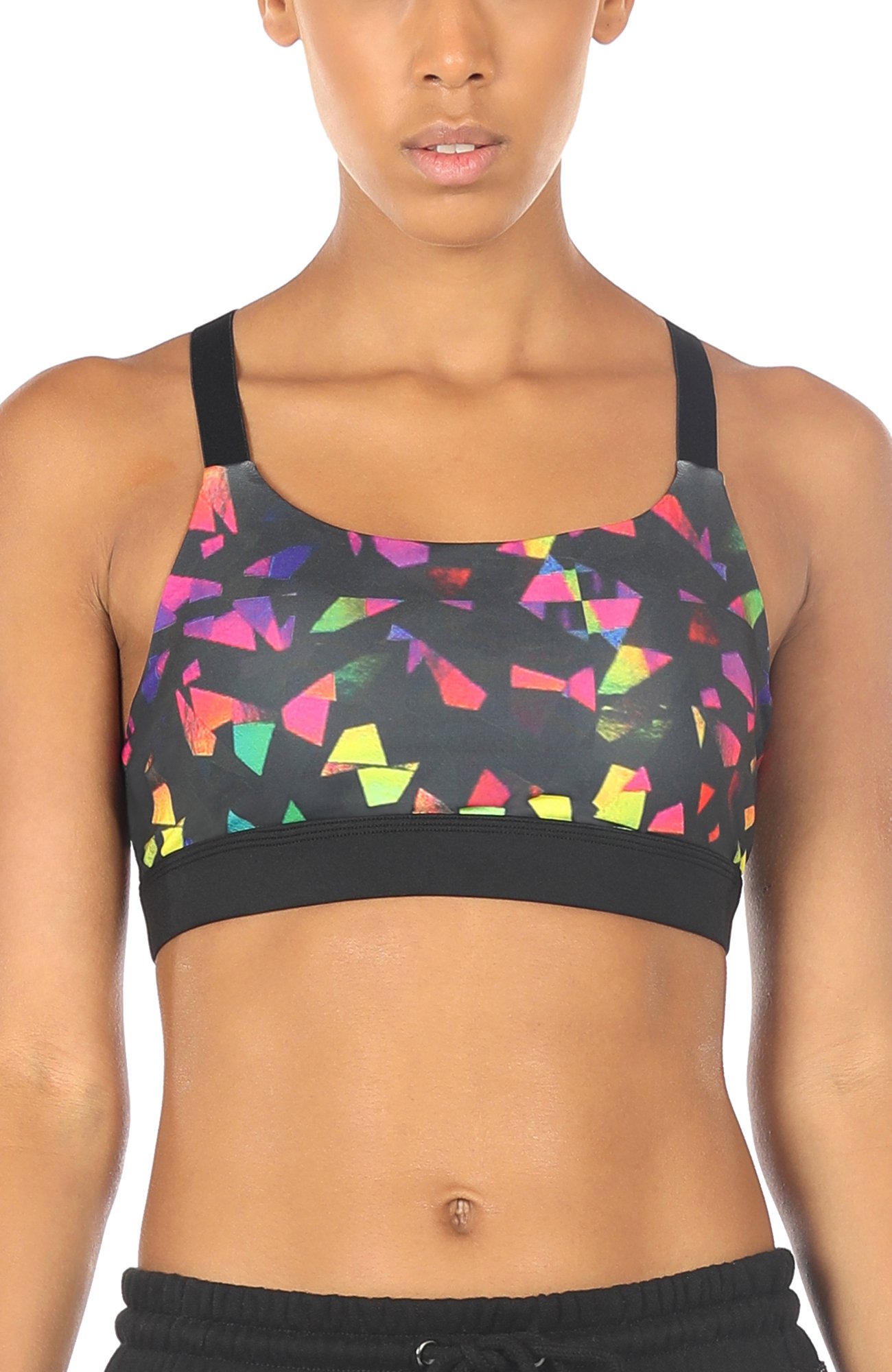 icyzone Women\'s Workout Yoga Clothes Activewear Printed Cross Strap Racerback Sports Bra (XL, Fantastic)