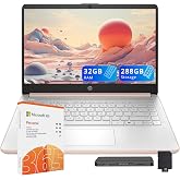 HP Flagship 14" HD Student&amp;Business Laptop, Intel N150 CPU(Beats i3-1115G4), 32GB RAM, 288GB Storage (128GB UFS + 160GB Docking Set), W/1 Year Office 365&amp;AI-Copilot, Webcam, Bluetooth, Win 11s, Gold