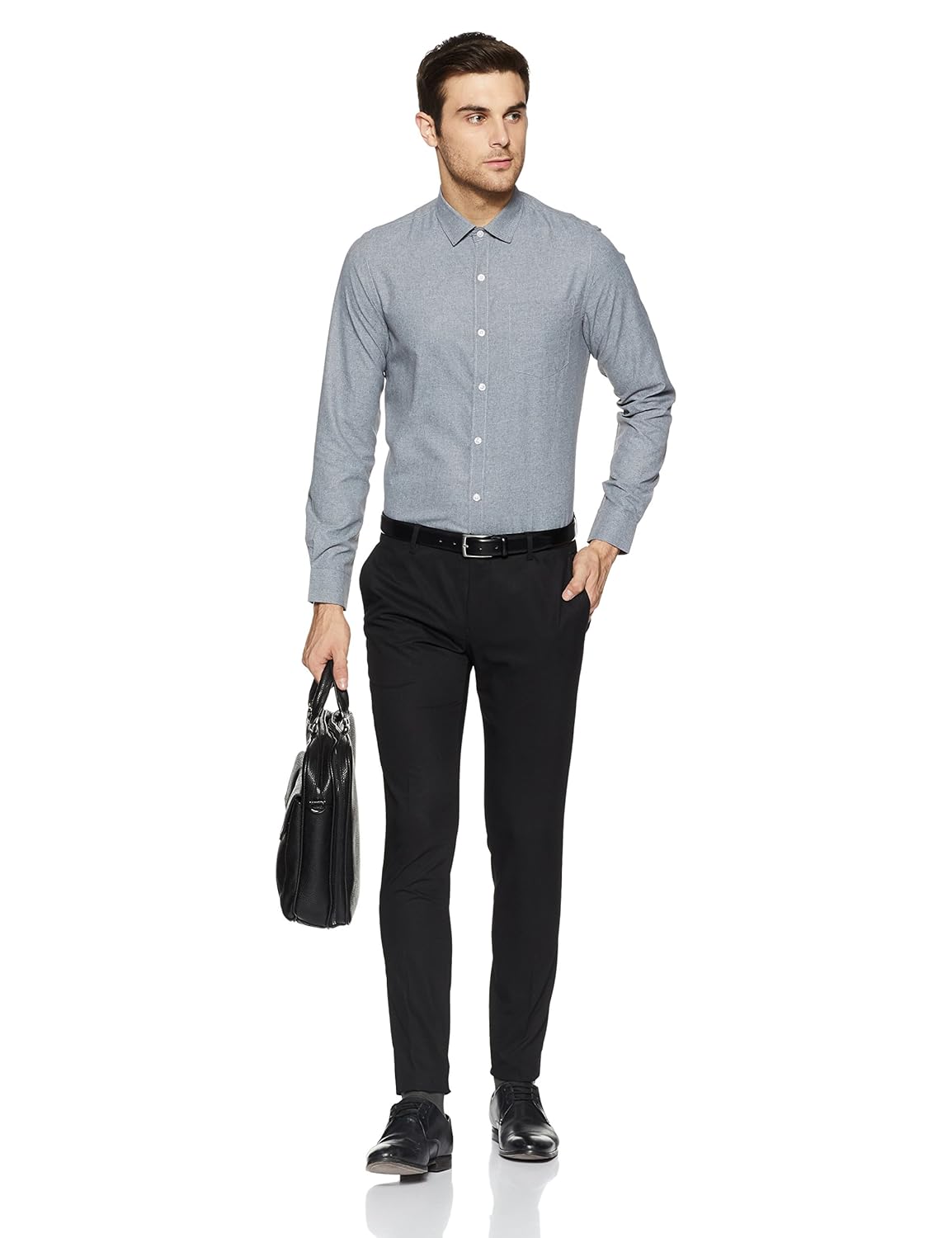 ex by excalibur men's solid regular fit formal shirt