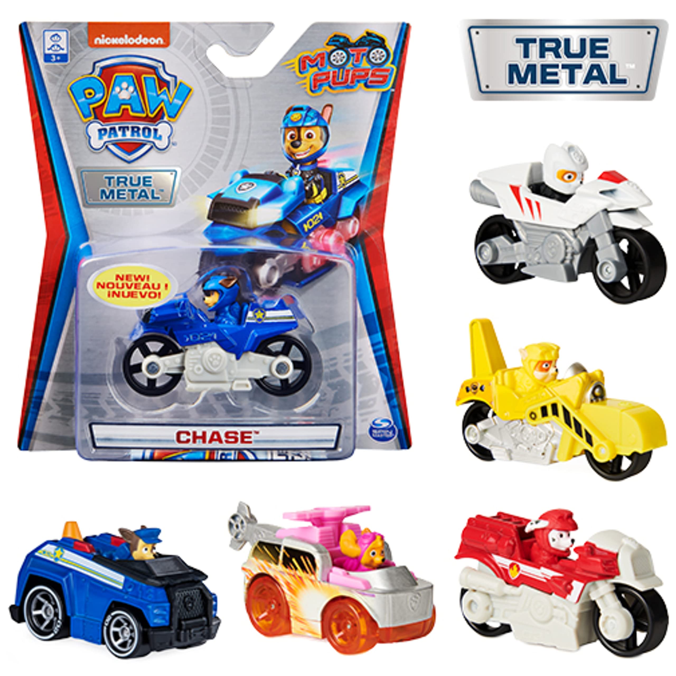 Paw Patrol, True Metal Collectible Die-Cast Vehicles, 1:55 Scale (Styles Vary)
