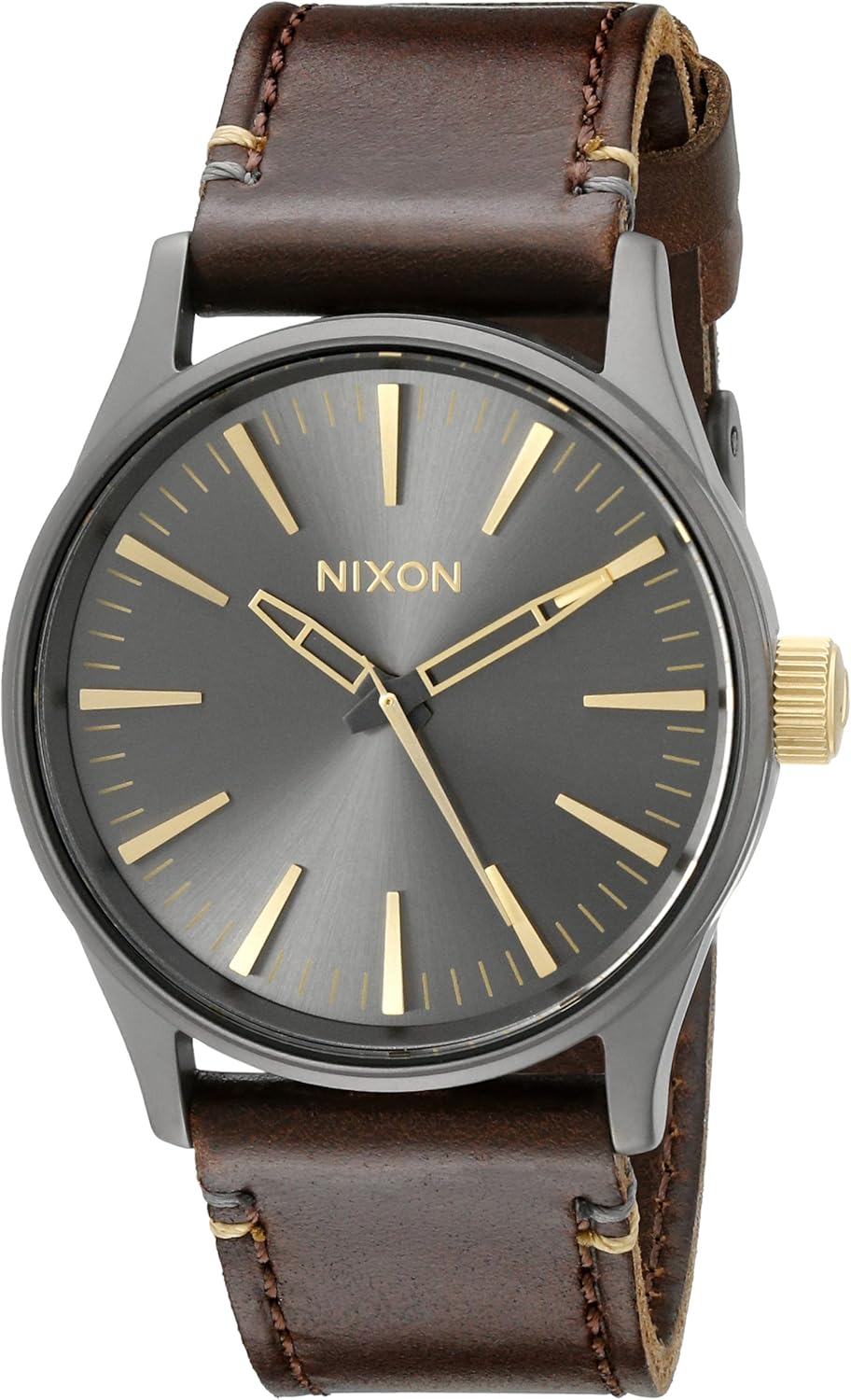 Nixon Sentry 38 Leather A37759500. Gunmetal and Gold Men’s Watch (38mm