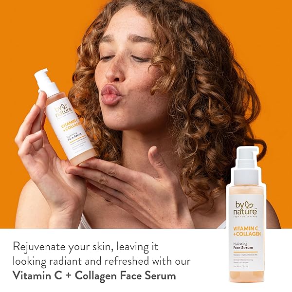 BY NATURE VITAMIN C + COLLAGEN FACE SERUM – RESTORE AND ENERGIZE TIRED SKIN WITH BRIGHTENING VITAMIN C, PLUMPING COLLAGEN, PLUS TEXTURE ENHANCING TURMERIC – PREMIUM SKIN CARE SERUM FOR FACE – 3FL. OZ.
