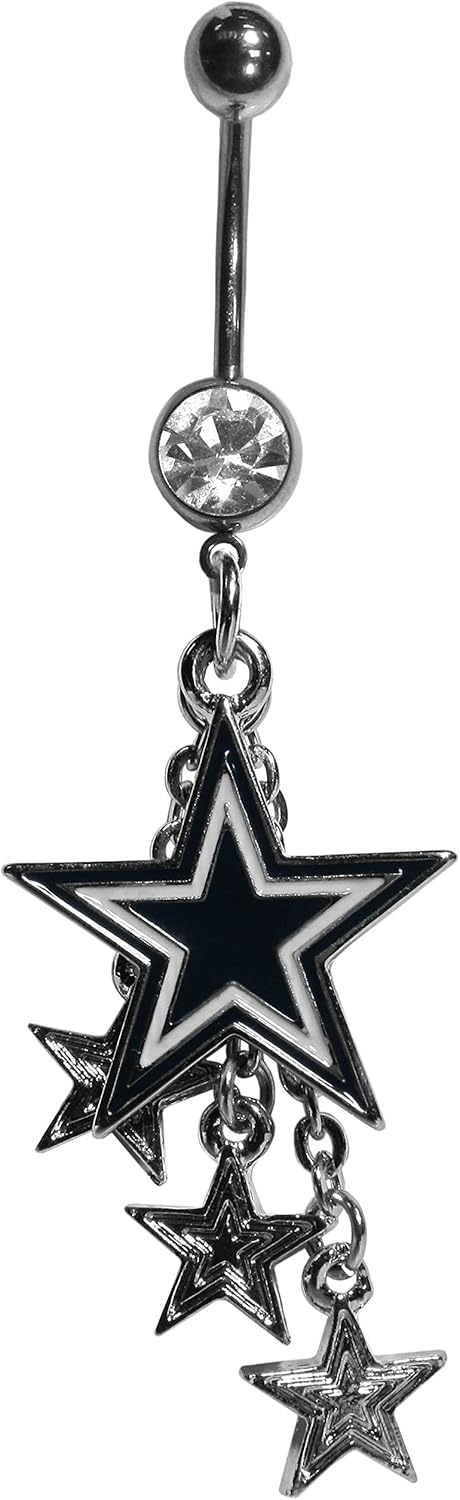 NFL Siskiyou Sports Womens Dallas Cowboys Dangle Charm Navel Ring One Size Team Color : Sports & Outdoors