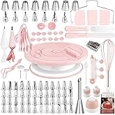 Cake Decorating Kit,137pcs Cake Decorating Supplies with Cake Turntable for Decorating,Pastry Piping Bag,Russian Piping Tips 