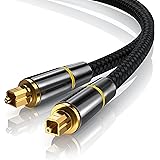 CSL - 5m HQ Platinum Toslink (optisch/digital) Kabel (S/PDIF Audio Kabel) | Aluminium Stecker / vergoldete Kontakte / Nylonummantelt | LWL Lichtwellenleiter | Home Entertainment / HiFi / TV / Konsolen / Media Center | 5,0 Meter