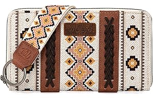 Wrangler Wallet Purse for Women Western Aztec Clutch Wristlet Wallet with Credit Card Holder