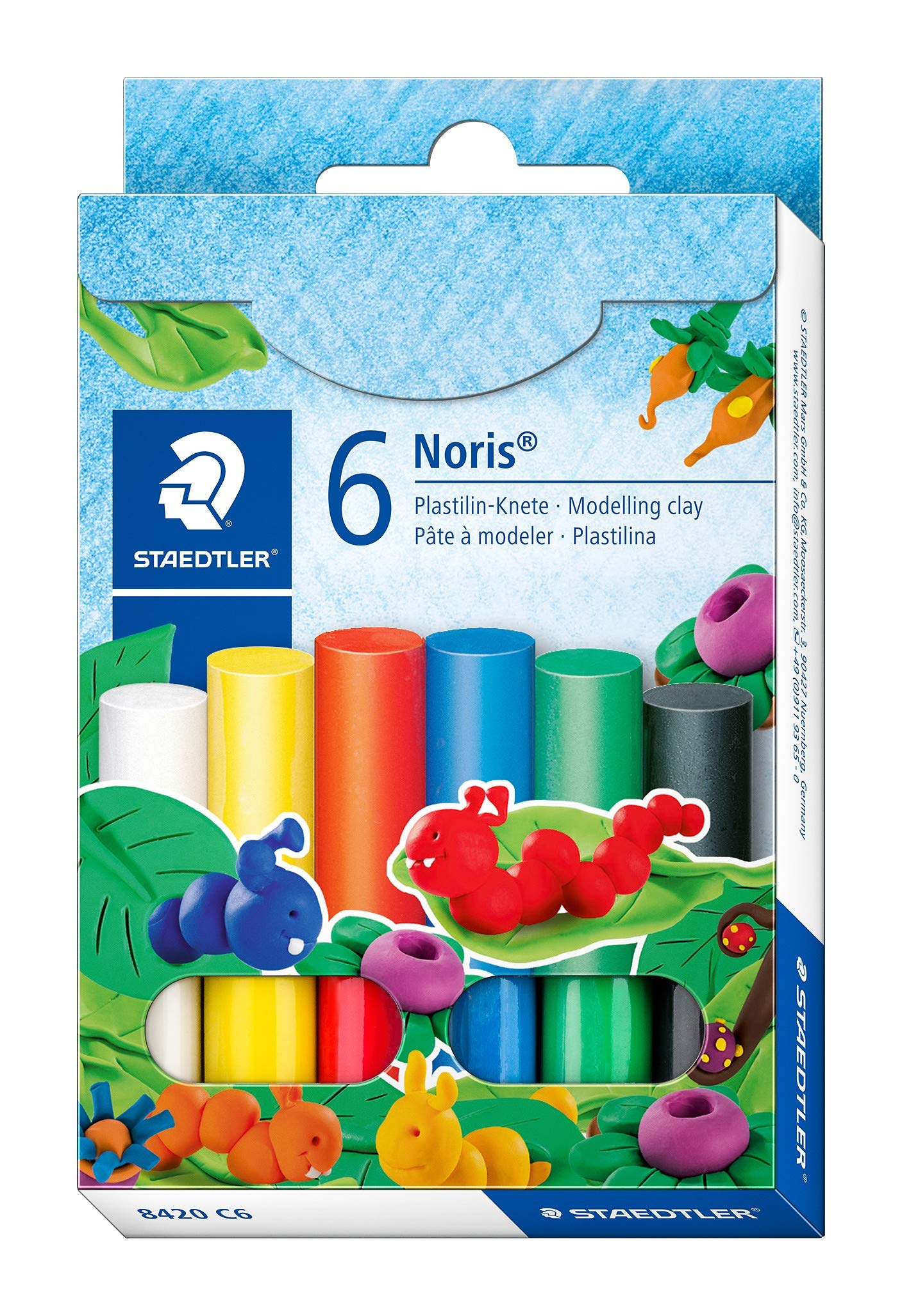 Staedtler ST 8420 C6 Plasticine Dough NC Pack of 6 in Cardboard Case, 6er Etui