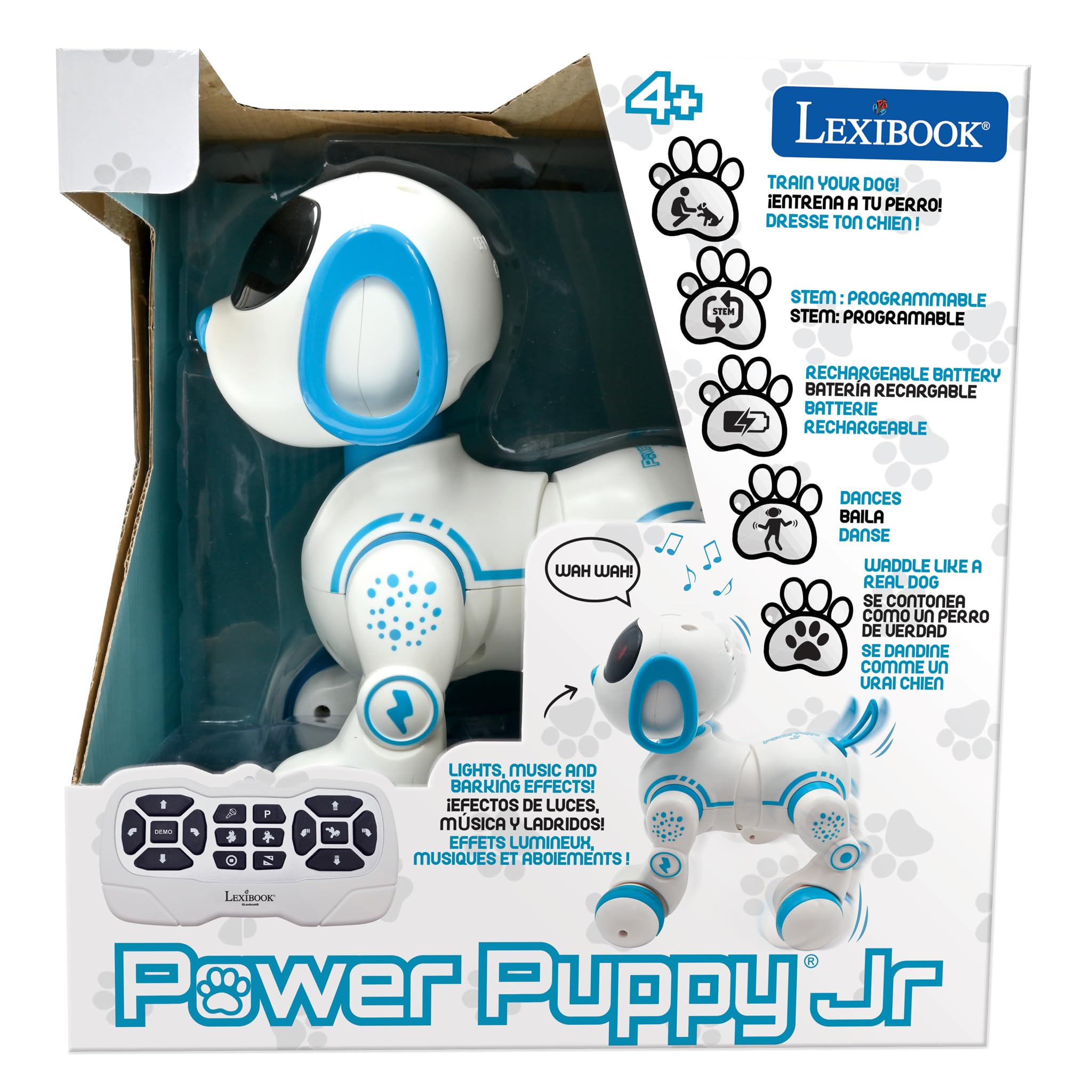 Lexibook Power Puppy® Jr - My Little Robot Dog - Robot Dog with Sounds, Music, Light Effects - Barks and Walks Like a Real Dog, Toy for Boys and Girls - PUP01