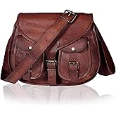 Women Leather Crossbody Satchel Ladies Purse Women Shoulder Bag Tote Travel Purse Genuine Leather Handbags 14 Inch