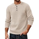 PJ PAUL JONES Mens Sweaters Casual Waffle Pullover Sweater Button Crewneck Textured Knit Henley Sweaters