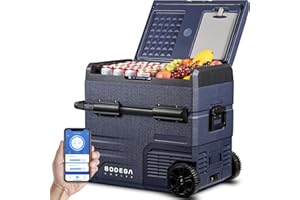 BODEGACOOLER 12 Volt Refrigerator, RV Portable Freezer, Car Fridge Dual Zone APP Control, 59 Quart（55L）-4℉-68℉ RV Car Cooler 12/24V DC and 100-240V AC for Outdoor, Camping, Vehicles, Travel, RV