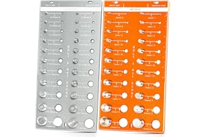 Mosoyolo 44 Nut and Bolt Thread Checker Standard and Metric, Bolt Sizer and Thread Gauge with 22 Metric and 22 Standard, Bolt Size Finder, Wall-Mountable Bolt Gauge