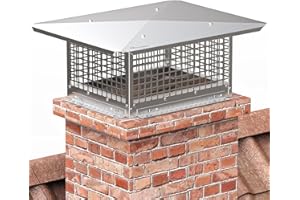 YITAHOME Chimney Cap, 17" x 29" Chimney Cover for Outside, 304 Stainless Steel Fireplace Chimney Caps with Adjustable Metal Strips, Screws & Gloves