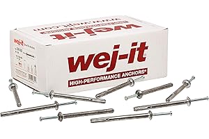 Wej-It Nail-It DN1410 Drive Anchor, Zamac Alloy, Zinc Plated Finish, Meets GSA FFS-325 Group V Type 2 Class 2 Specifications, 1/4" Diameter, 1" Length (Pack Of 100)