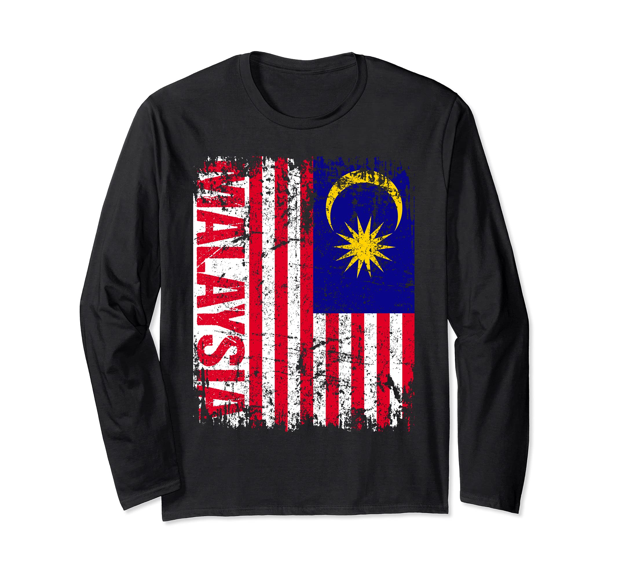 MALAYSIA Flag Vintage Distressed MALAYSIA Long Sleeve T-Shirt