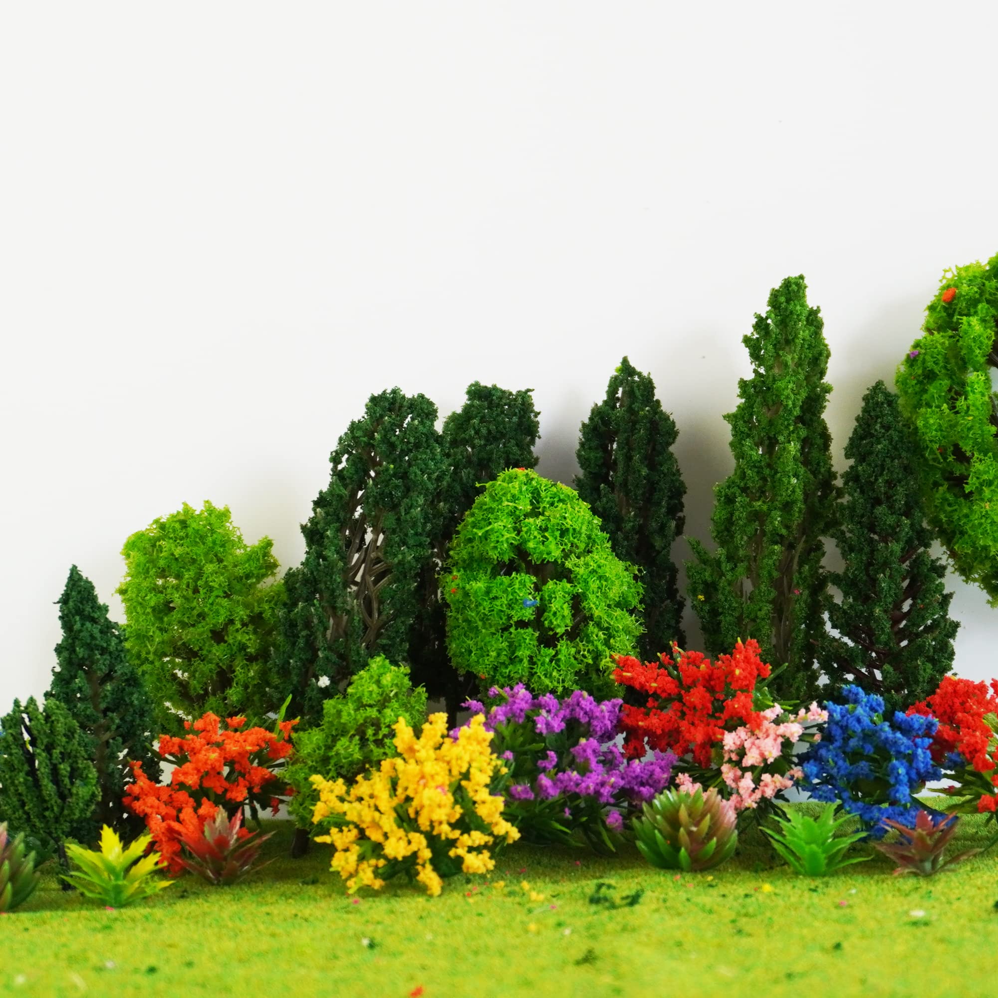 Mua 50 Pieces Model Trees 1.1-5.5inch Mixed Diorama Model Tree Flower ...