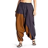 The Veshti Company Boho Wide Leg Yoga Pants Pyjama Parachute Pant with Pockets for Women Cotton Loose Flowy Lounge Harem Pant