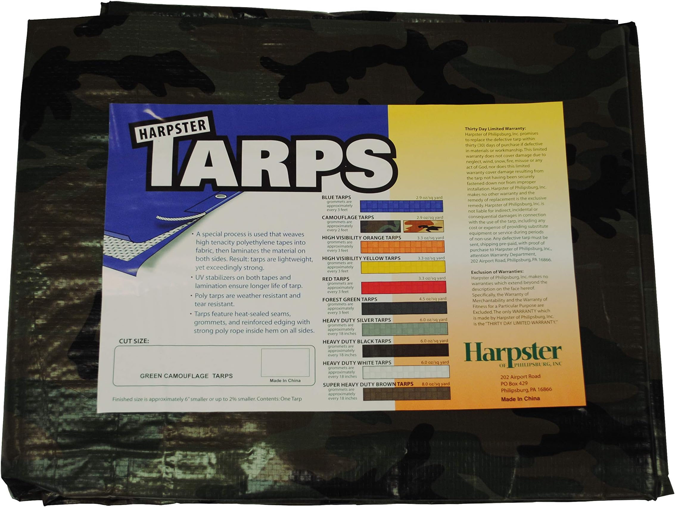 Camouflage/Green Tarp, 8'x10'