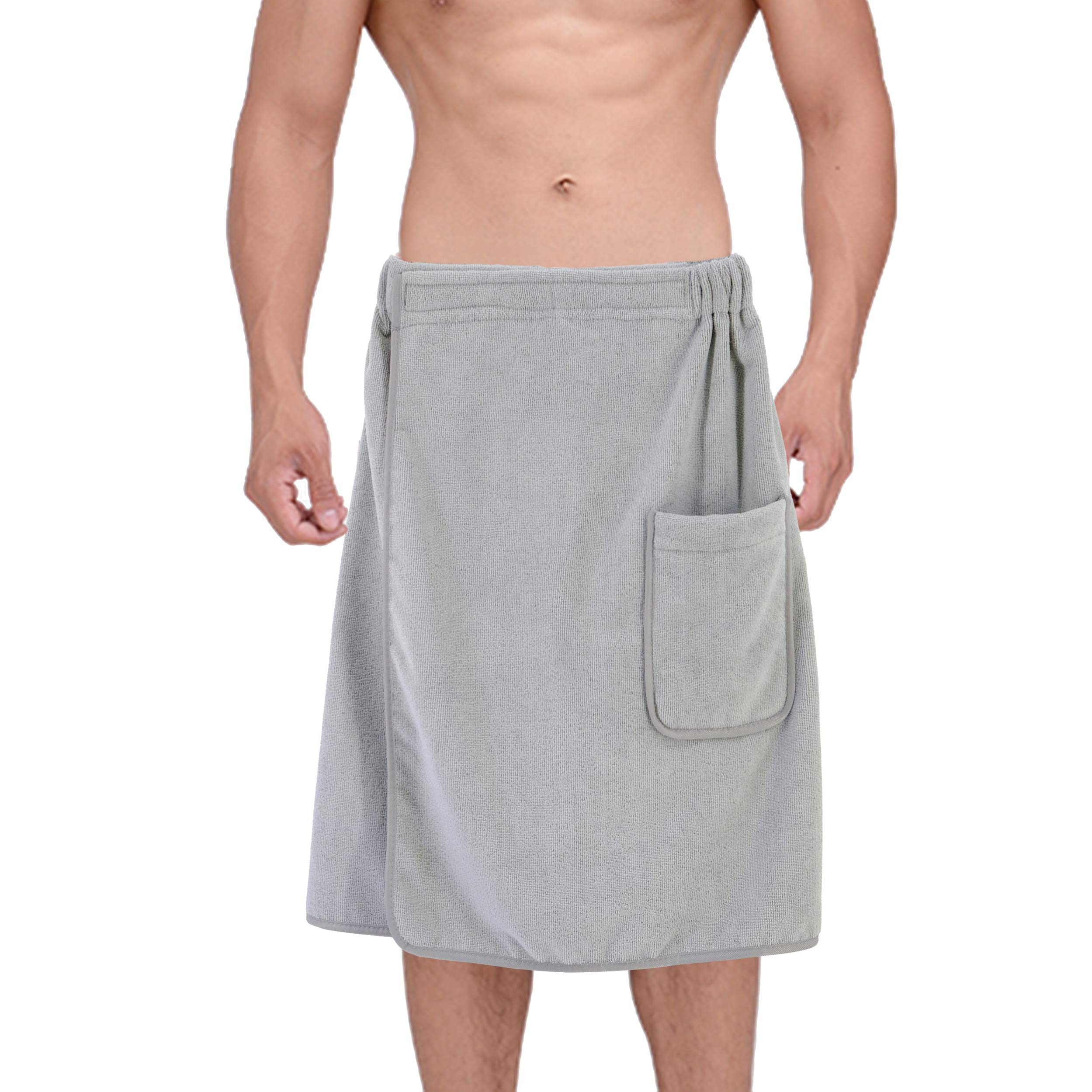 Polyte Quick Dry Microfibre Bath Towel Body Wrap for Men, One Size (Grey)