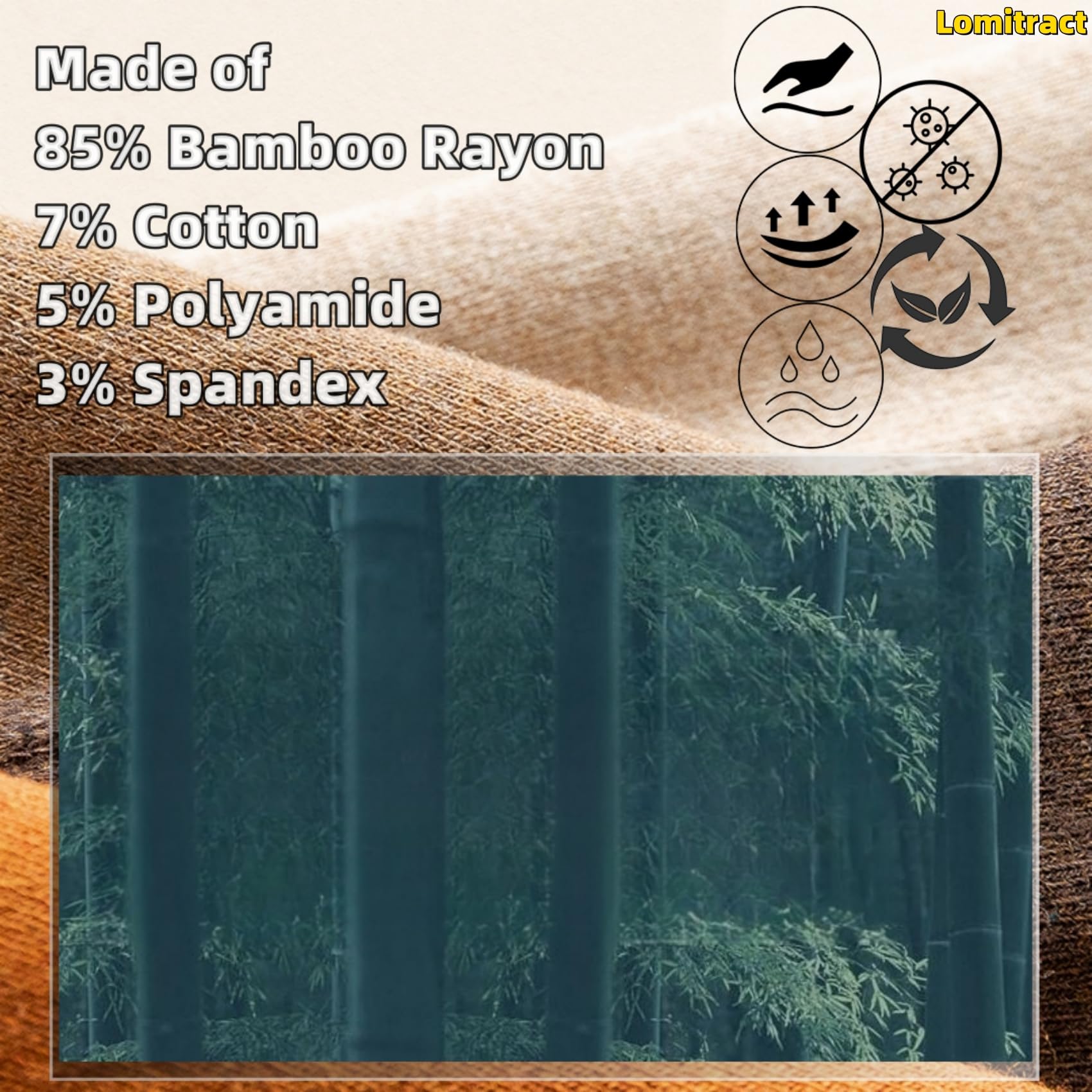 Lomitract Bamboo Mini Crew Socks (Women 5-10)