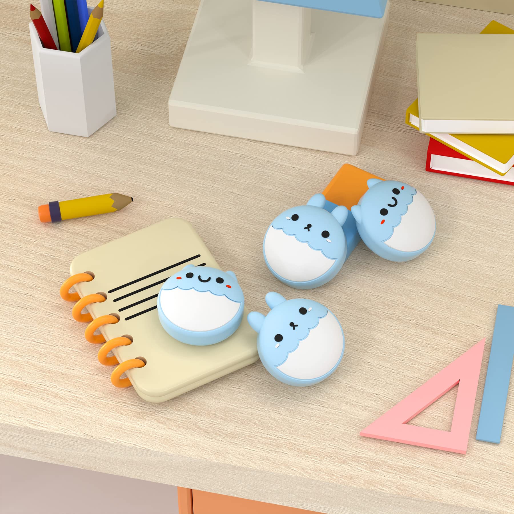 eXtremeRate PlayVital Rabbit & Squirrel Cute Thumb Grip Caps for Nintendo Switch, Heaven Blue Joystick Caps for Nintendo Switch Lite, Analog Cover Thumbstick Grips for OLED Joycon