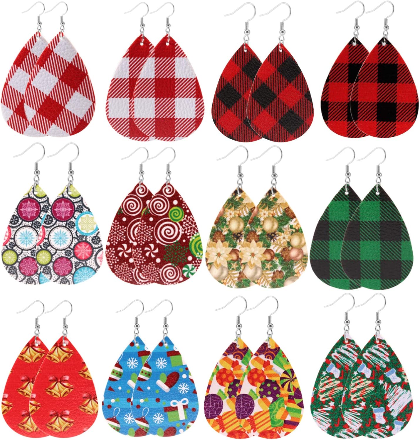holiday leather earrings