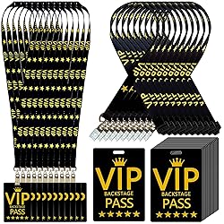 30 Sets VIP Badge Lanyards with PVC VIP Card Pass