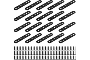 SYBDXJ 20-Piece Metal Bracket for Wood Furniture Repair - Straight Bracket with 120 Screws, 3.1" x 0.6"