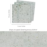 WALPLUS Marble Terrazzo Metallic Silver Wall Tiles 96pcs Peel & Stick 15x15 view 4