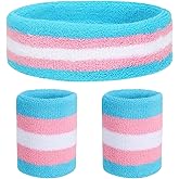 MECCANIXITY Sweat Band Set Sports Terry Cloth Headband Wristband Moisture Wicking Sweat Absorbing Head Band for Women Men Workout Exercise Basketball