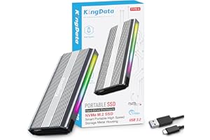 KingData M.2 NVME SSD Enclosure, Tool-Free NVMe Enclosure, 10Gbps M2 SSD Enclosure USB 3.1 NVMe to USB Adapter for 2230/2242/