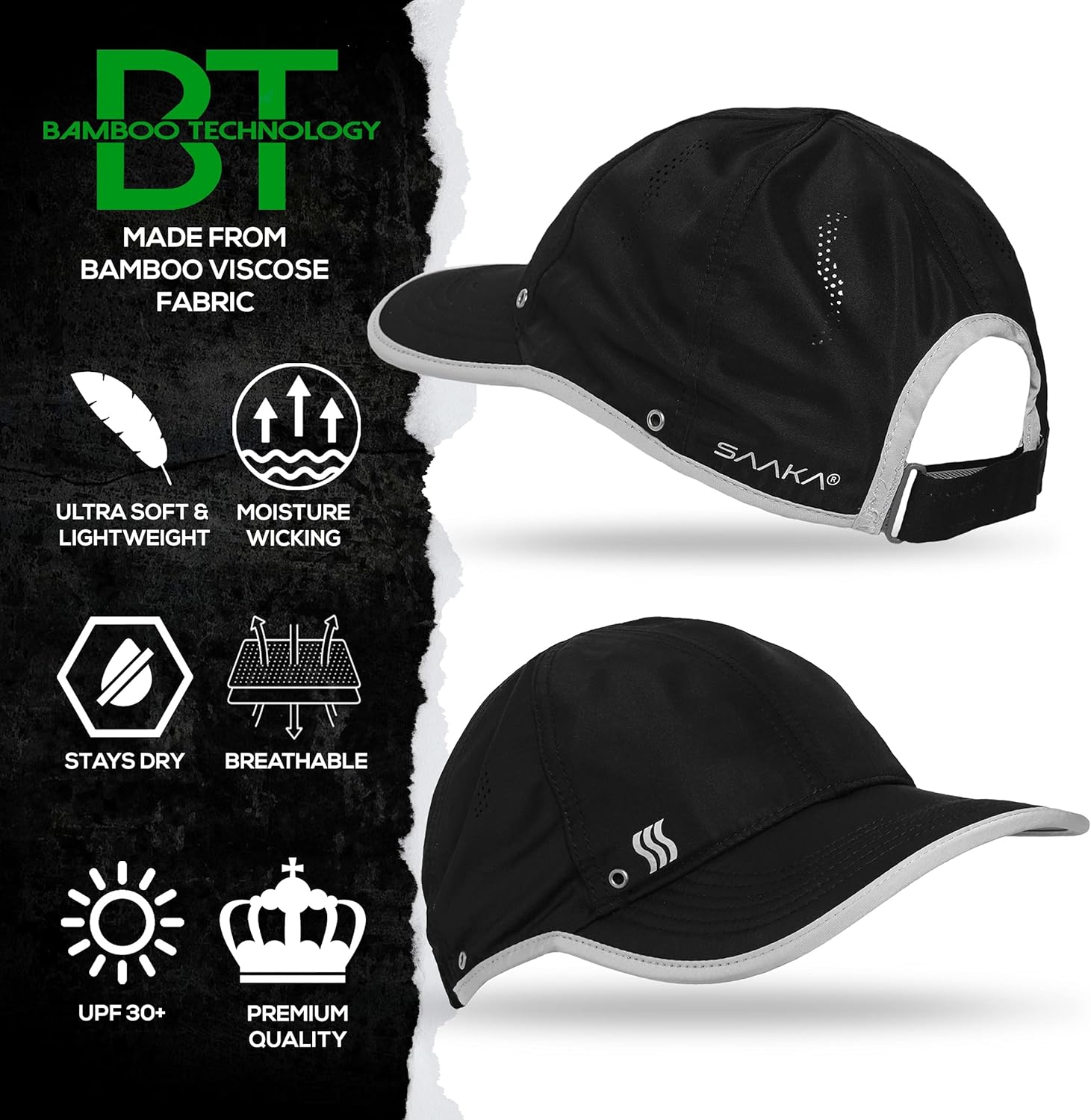 SAAKA Featherlight Sports Hat. Premium Packaging. Lightweight, Quick Drying. Running, Tennis & Golf Cap for Women & Girls: Clothing