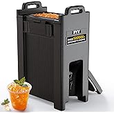 PYY Insulated Beverage Dispenser 5 Gallon - Hot and Cold Drink Container with Handles, Thermal Drink Dispenser Cooler Server carrier For Commercial Catering Black