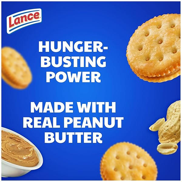 LANCE SANDWICH CRACKERS, TOASTY PEANUT BUTTER, 10 INDIVIDUALLY WRAPPED PACKS, 6 SANDWICHES EACH