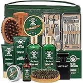 Father's Day Spa Gift for Men - Luxury 32Piece Shea Butter Bath & Beard Gift Set for Men Bath & Body Care Kit for Him with Beard Wax | Christmas, Valentine's Day, Birthday, Relaxation Gift Set for Dad
