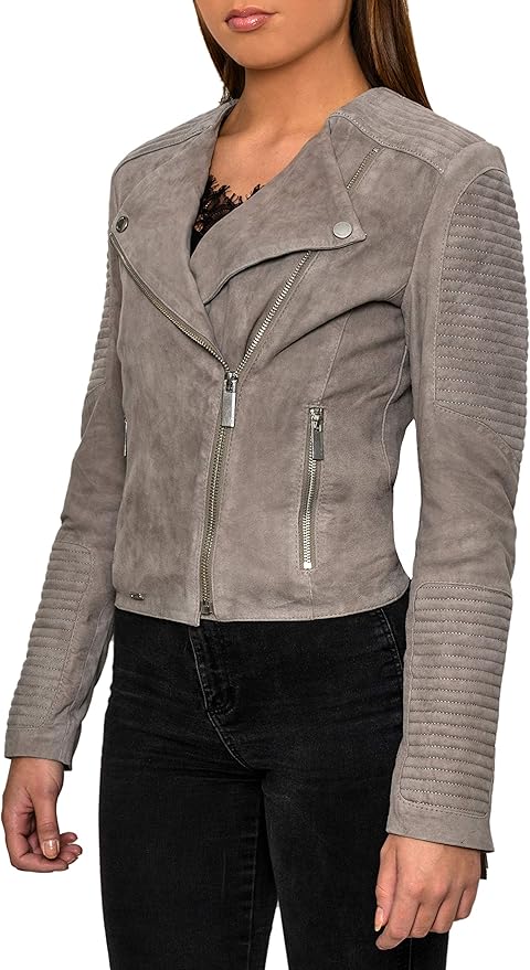 Bomberjacke Damen Wildleder - Elegante Übergangsjacke Im Pilotenstyle