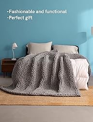 YnM Chenille Weighted Blanket, Handmade Chunky