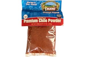 BUENO FOODS BUENO Medium Hot Red Chile Powder - Special Reserve Chimayo Chile Powder - Made from New Mexico Dried Red Chile Peppers - 12 Ounce Bag