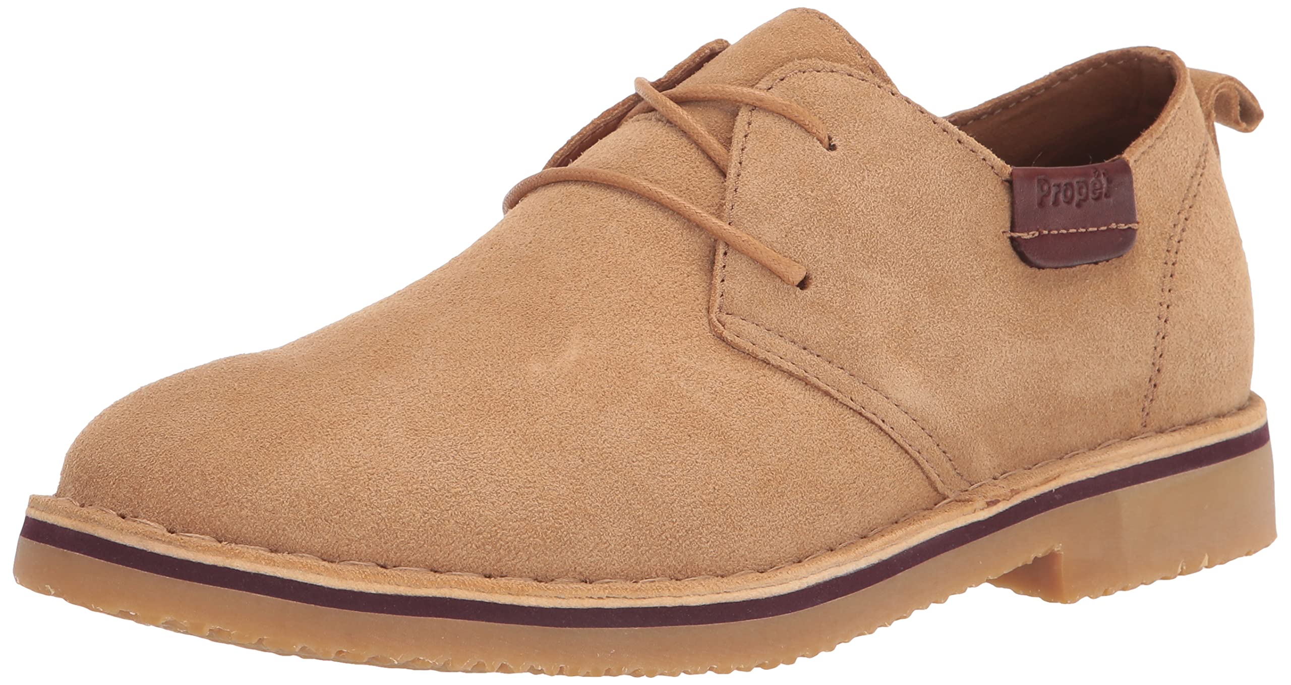 Propét Men’s Finn Suede Oxford Shoes, Desert Camel, 12 XX-Wide US